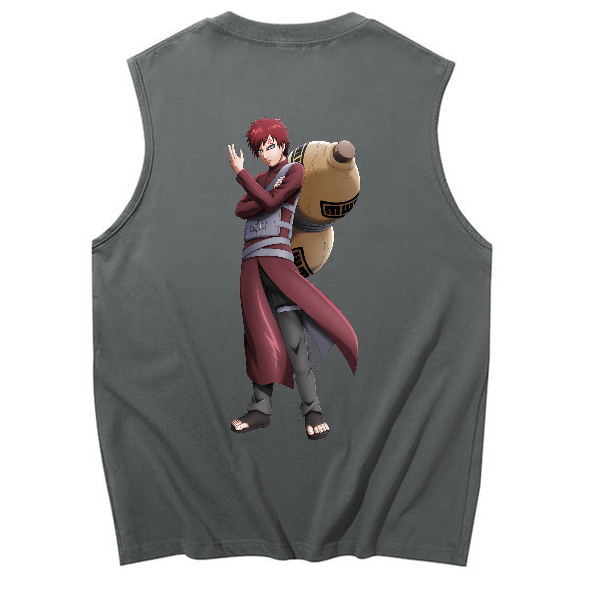 （画像用） NARUTO -ナルト- ガアラ Gaara コットン100％タンクトップ（背面プリント）